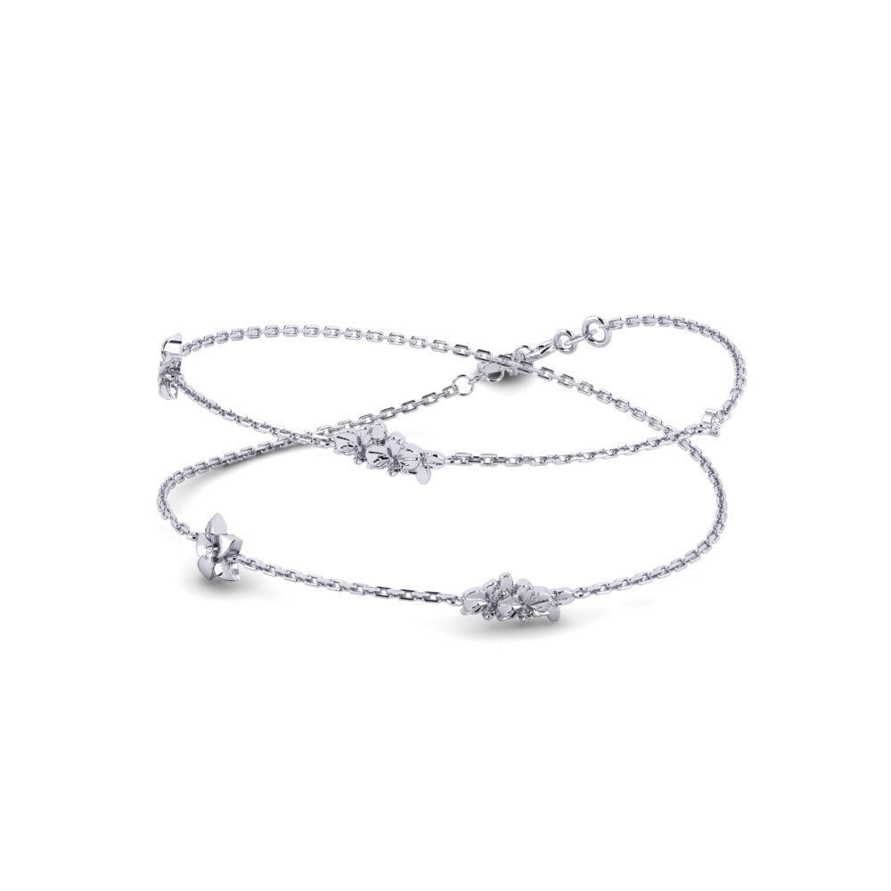 9k Oro Blanco Collar de Mujer Eclavine