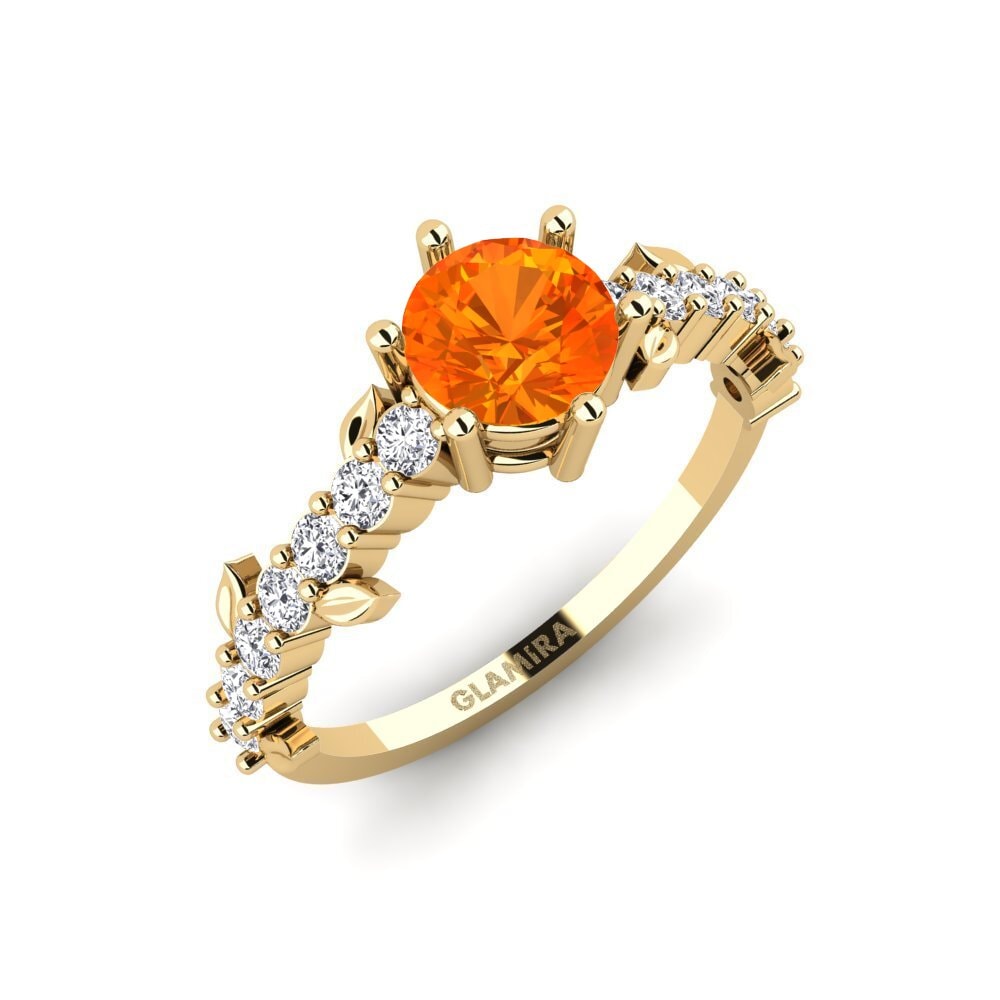 Zafiro Naranja Anillo Efimero