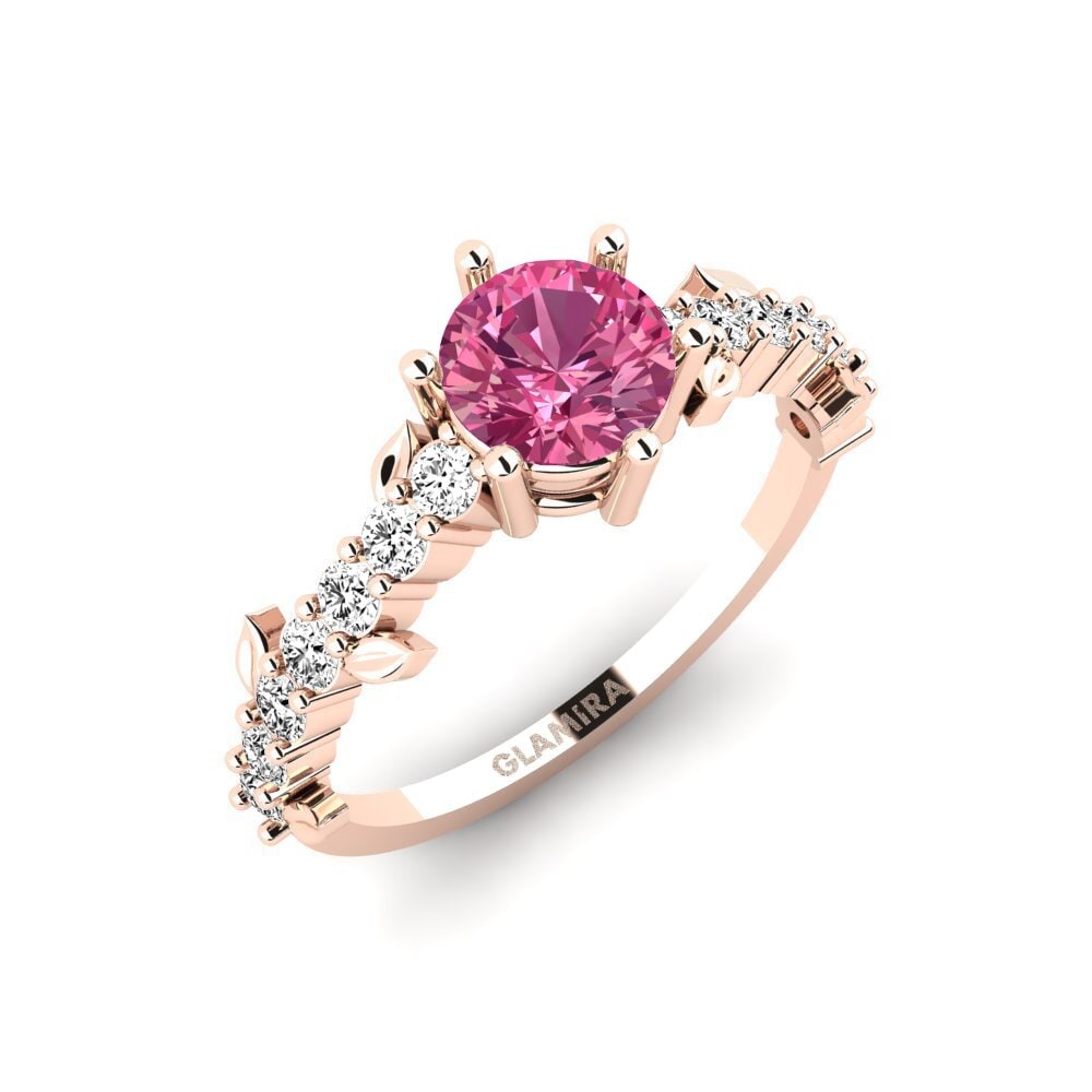 Rotgold 750 Rosa Turmalin Ring Efimero