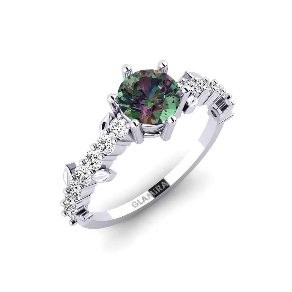 Platin trắng Đá Topaz Huyền Bí Nhẫn Efimero