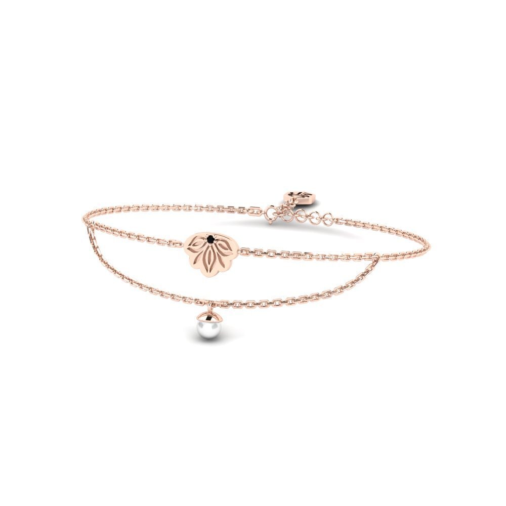 14ct Rose Gold Black Diamond Women's Bracelet Ejabule