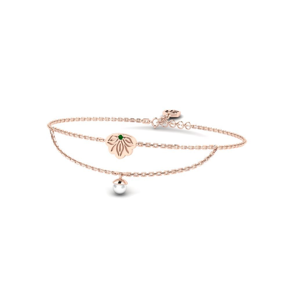 Rotgold 375 Grüner Zirkonia Damen armband Ejabule