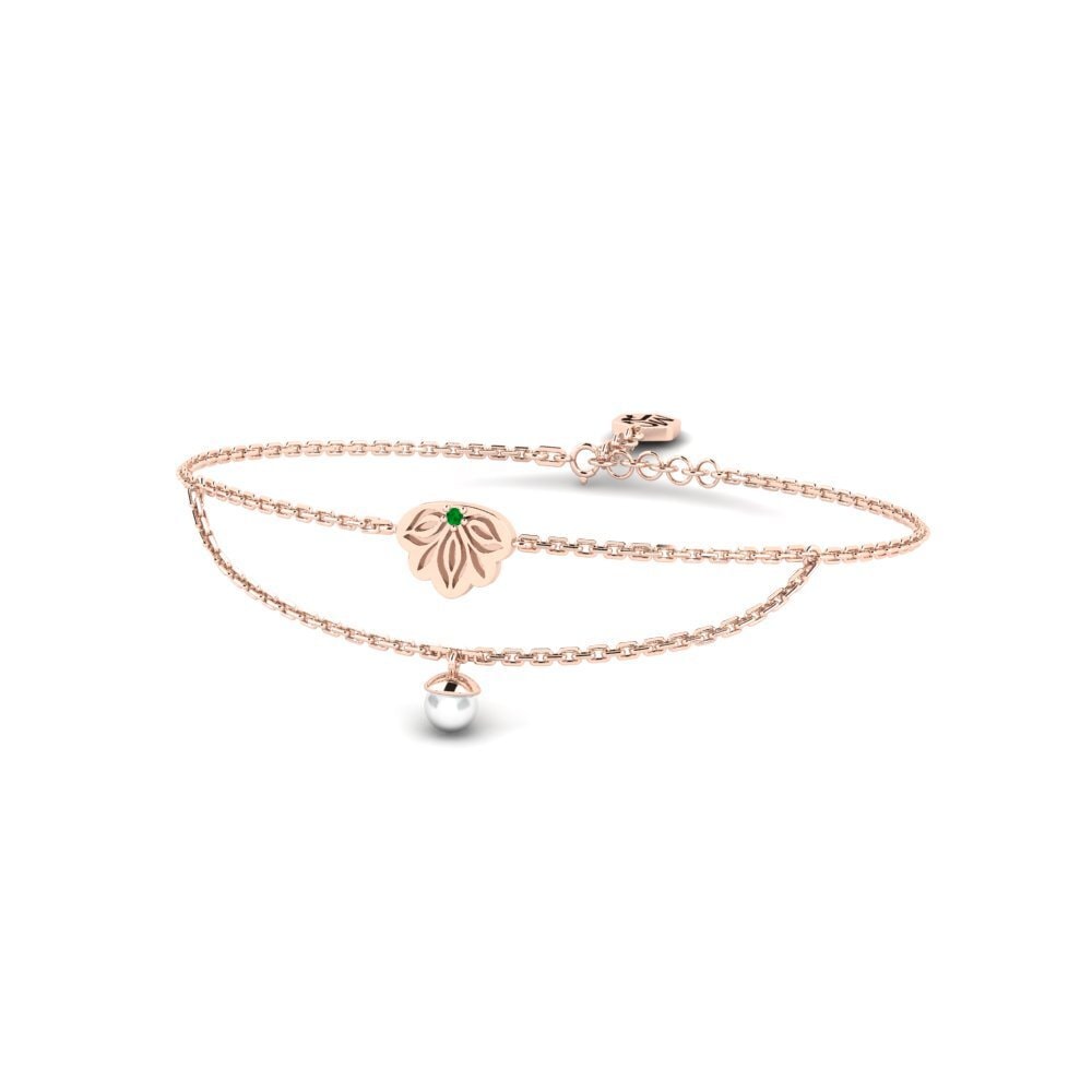 Rotgold 375 Smaragd Damen armband Ejabule
