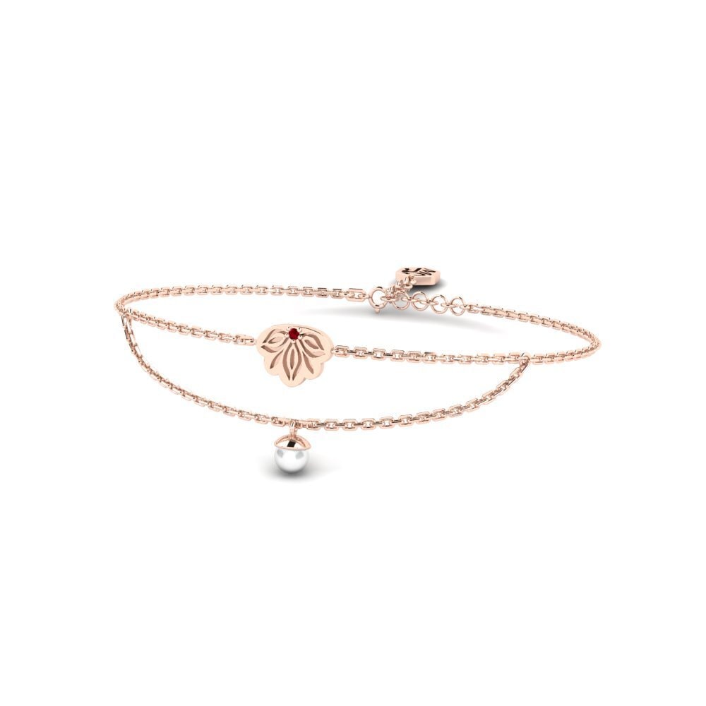 Rotgold 375 Roter Zirkonia Damen armband Ejabule