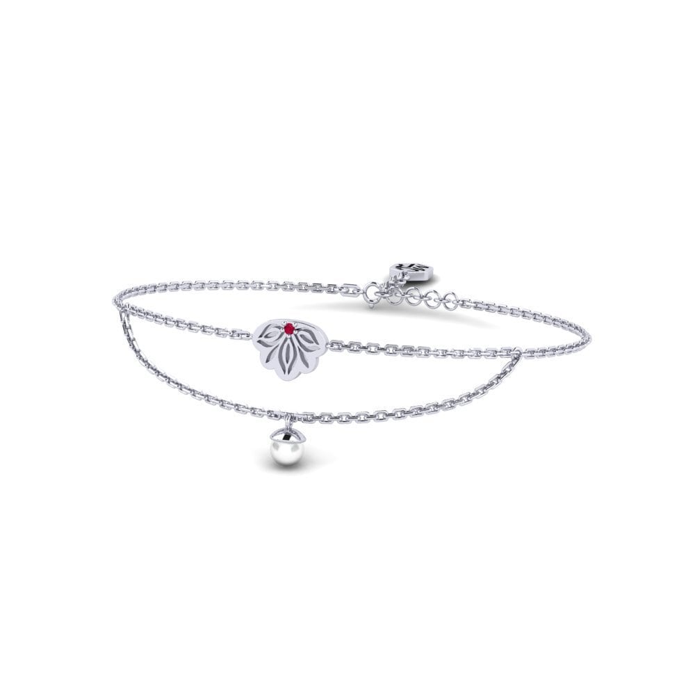 14ct White Gold Ruby Women's Bracelet Ejabule