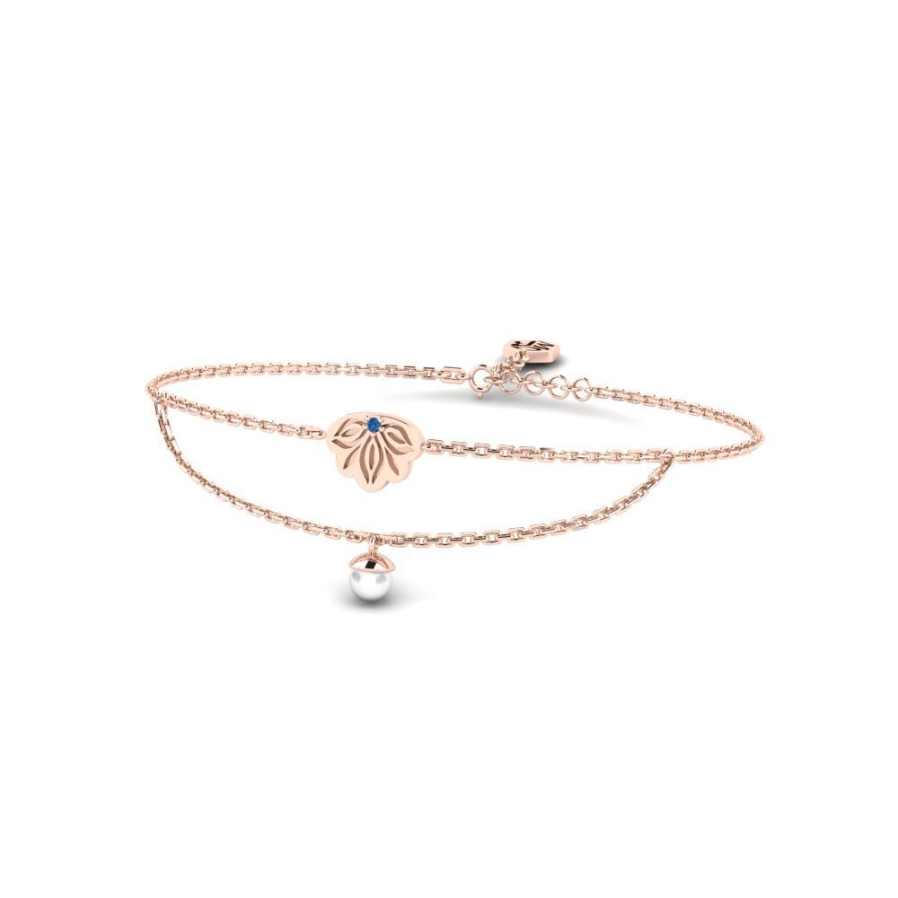 Rotgold 375 Dunkelblauer Zirkonia Damen armband Ejabule