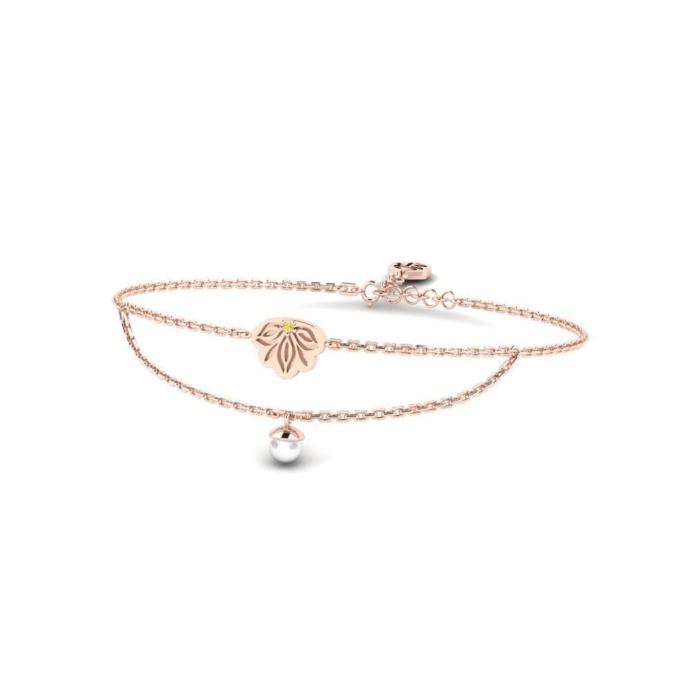 Rotgold 585 Gelber Saphir Damen armband Ejabule