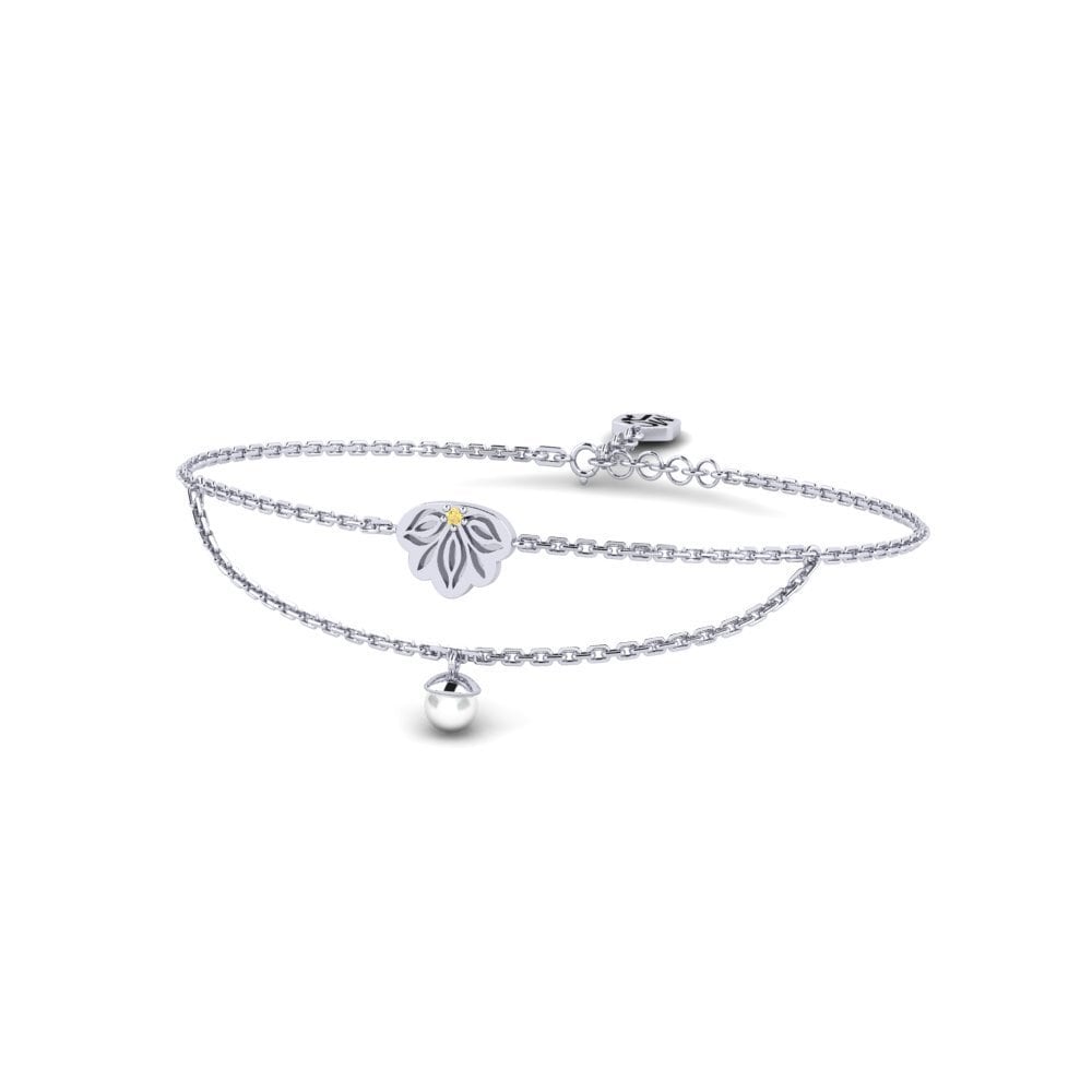 Palladium trắng Kim Cương Vàng Vòng tay nữ Ejabule