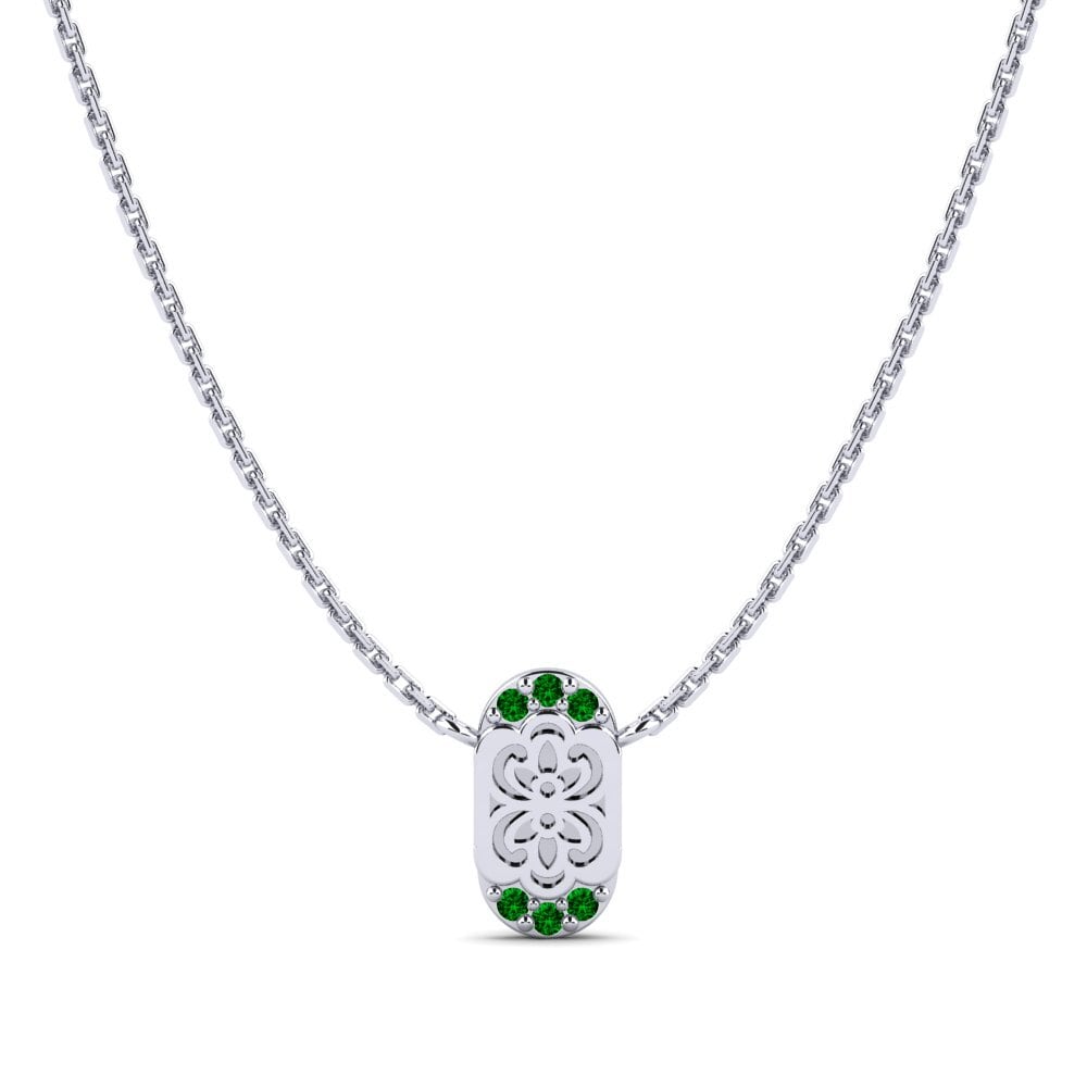 Plata 925 Circonita Verde Collar de Mujer Enuwan