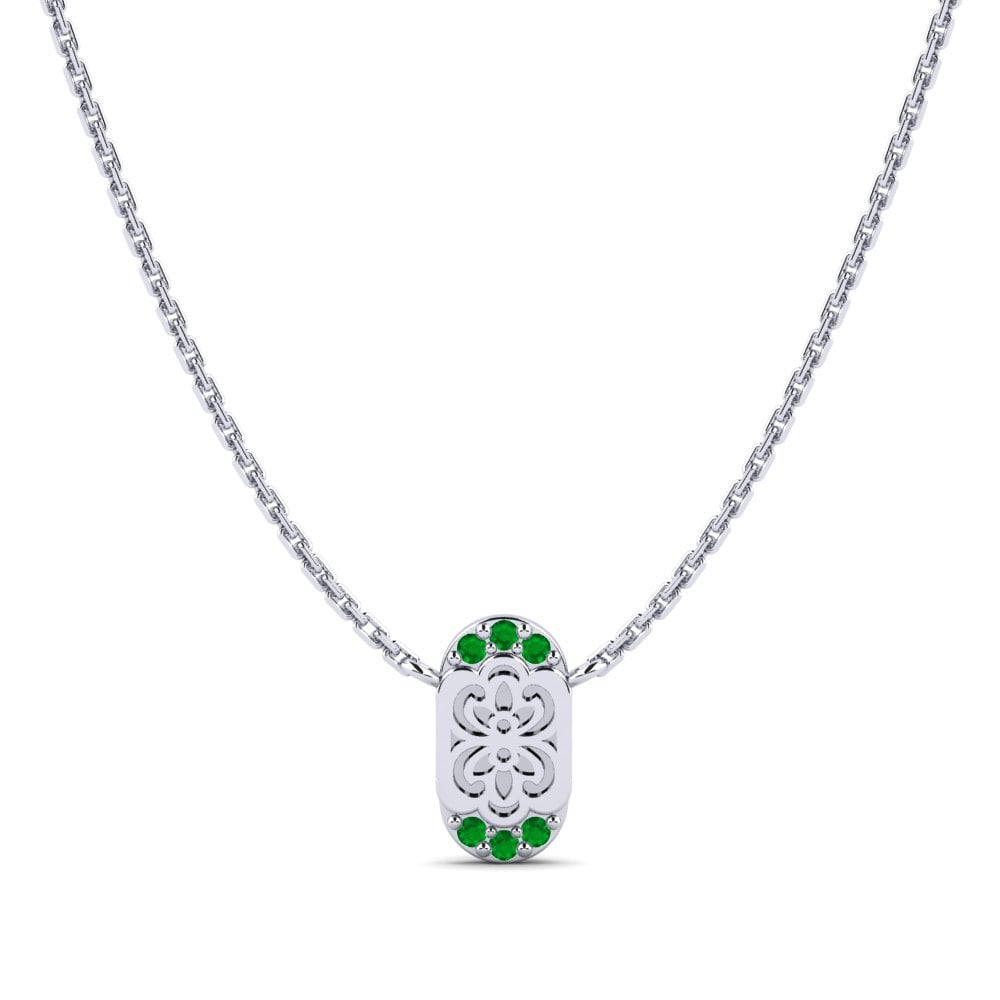 Plata 925 Esmeralda Collar de Mujer Enuwan