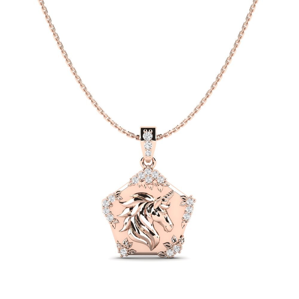 9k Oro Rosa Colgante de Mujer Exiguo