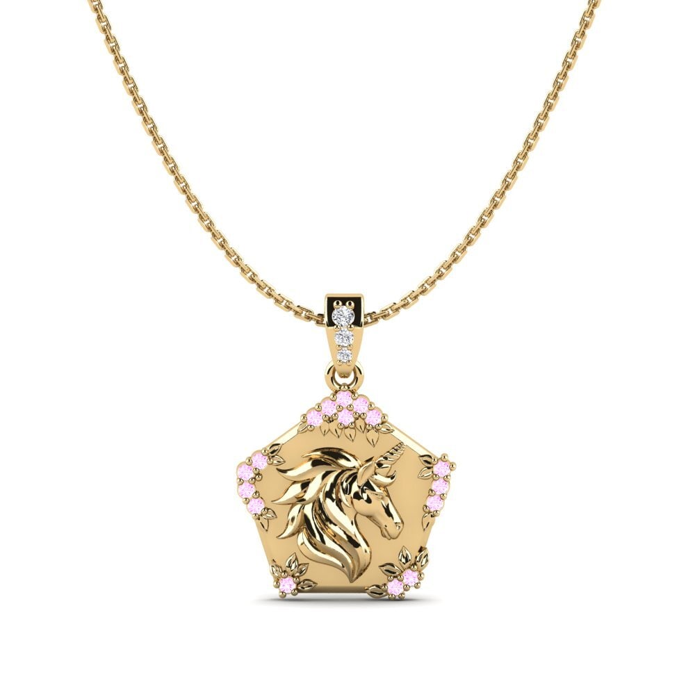 Zafiro Rosado Colgante de Mujer Exiguo