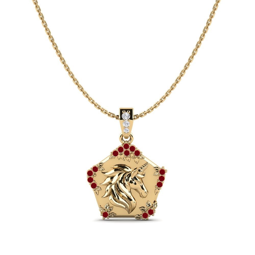 Red Zirconia Women's Pendant Exiguo
