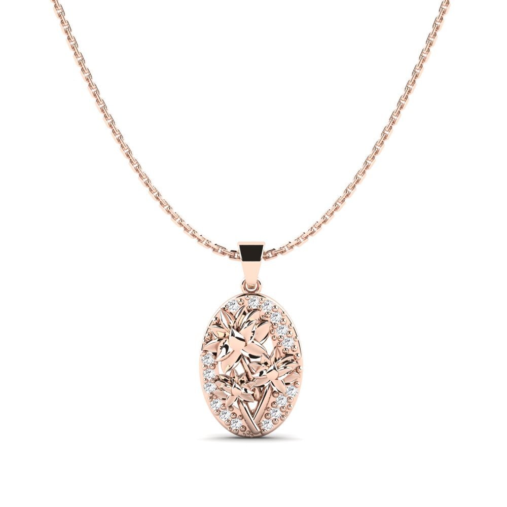 9k Oro Rosa Colgante de Mujer Fagaceae