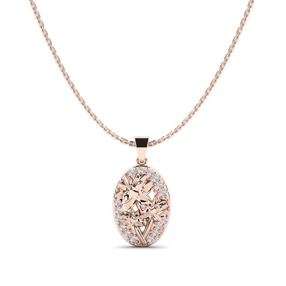 14k Oro Rosa Colgante de Mujer Fagaceae