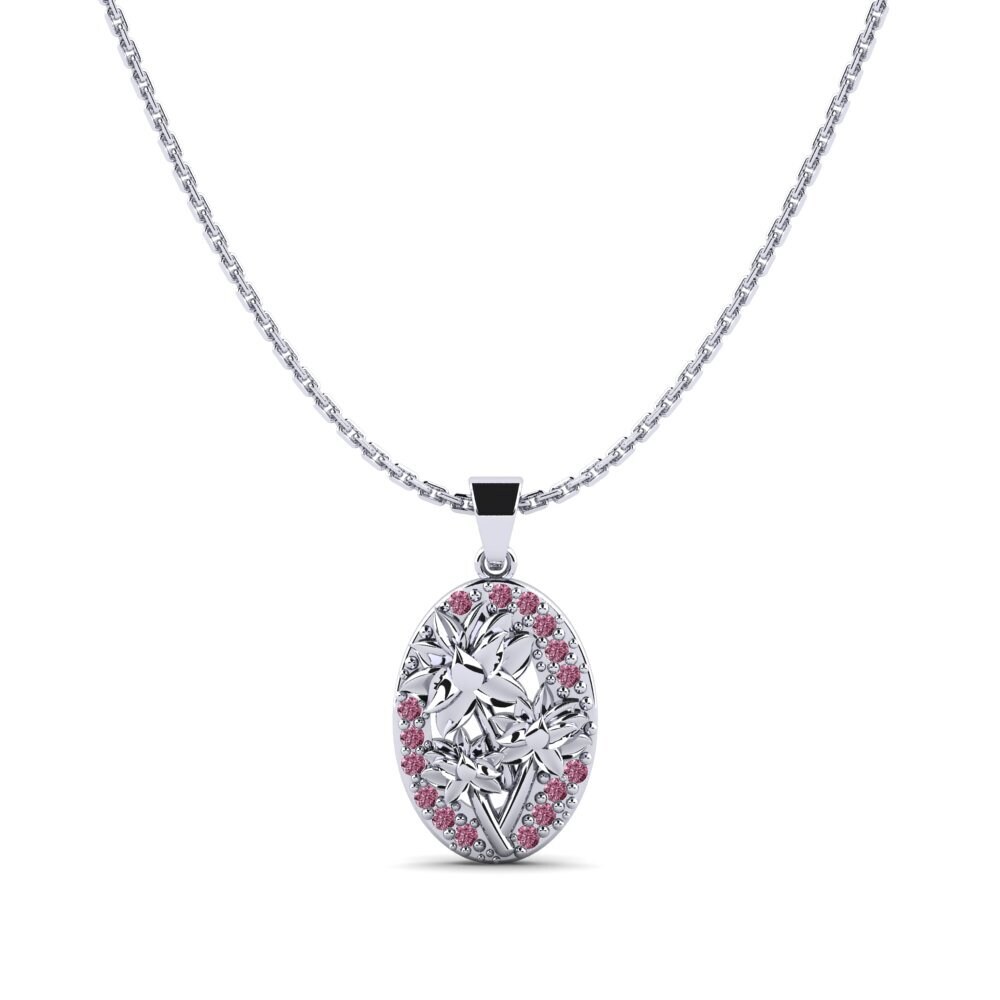 Plata 925 Granate Rhodolite Colgante de Mujer Fagaceae