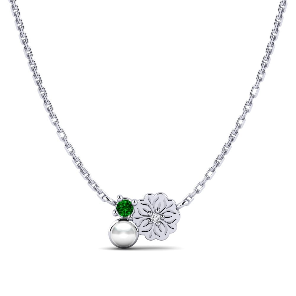 Plata 925 Circonita Verde Collar de Mujer Farve