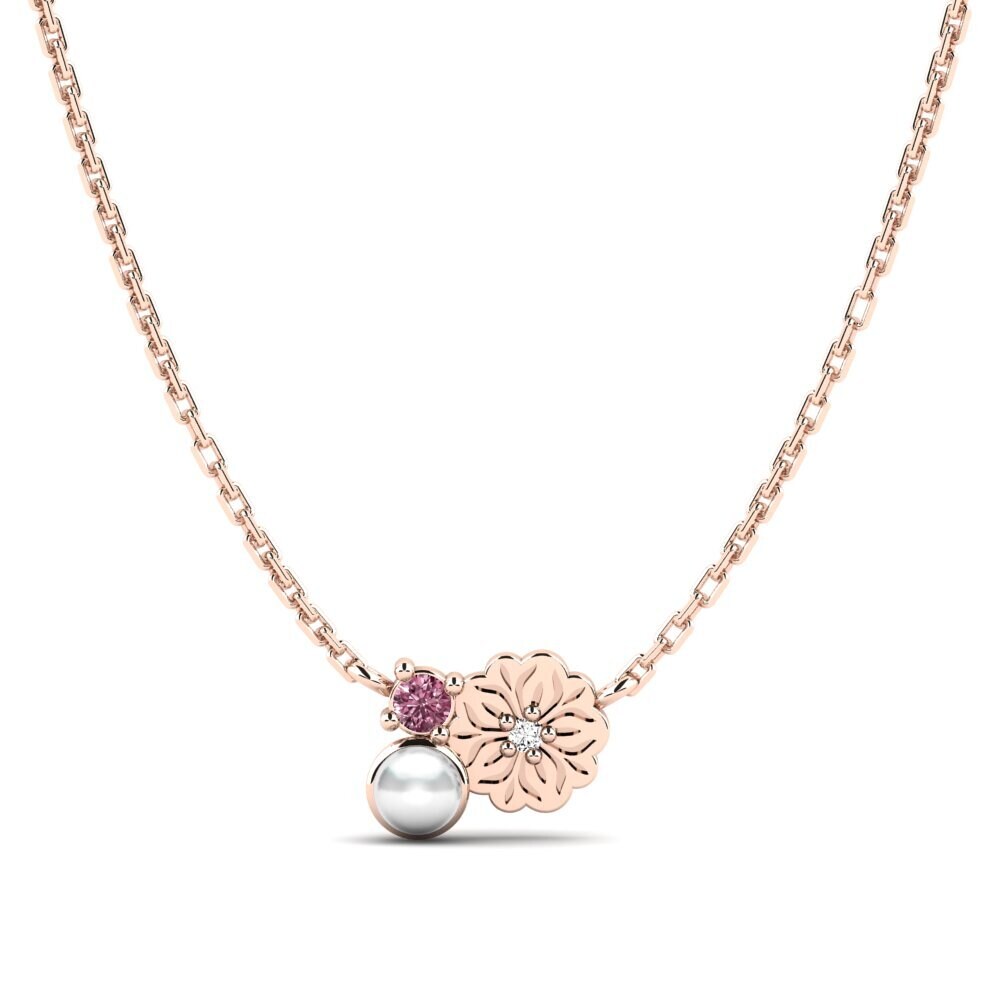 Rotgold 375 Rhodolit-Granat Damen halskette Farve