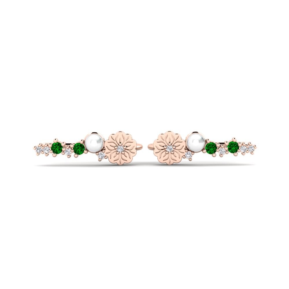 Rotgold 375 Grüner Zirkonia Damen ohrring Fasiu