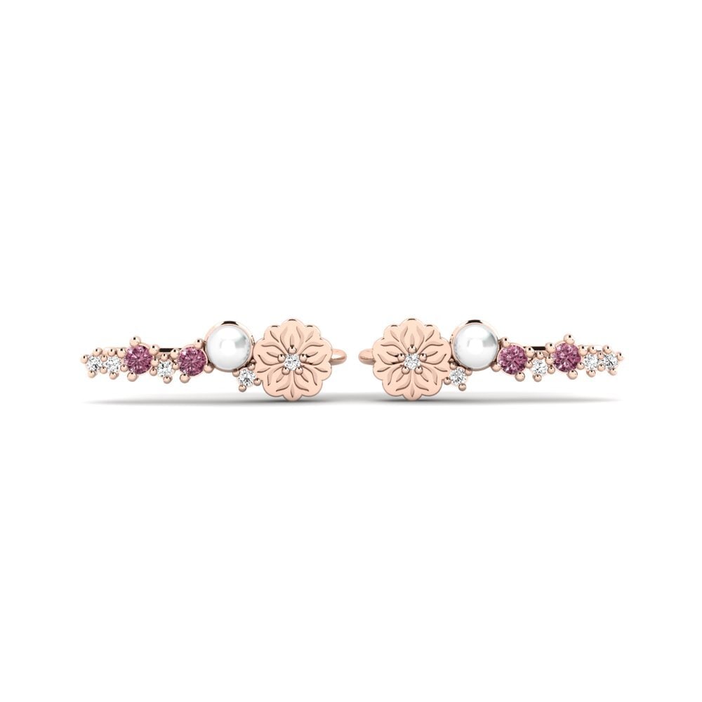 Rotgold 375 Rhodolit-Granat Damen ohrring Fasiu