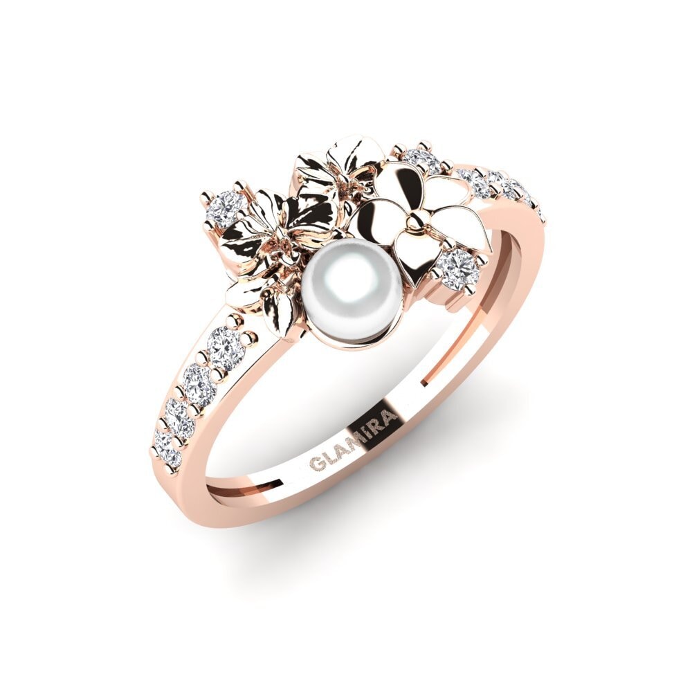 Rotgold 750 Diamant Ring Fleurin