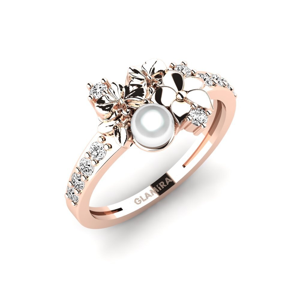 Rotgold 585 Moissanit Ring Fleurin