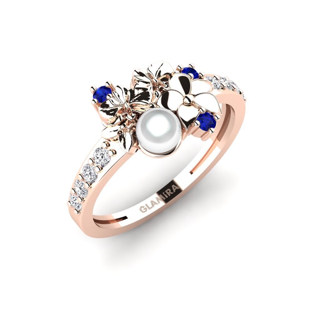 Rotgold 750 Saphir Ring Fleurin