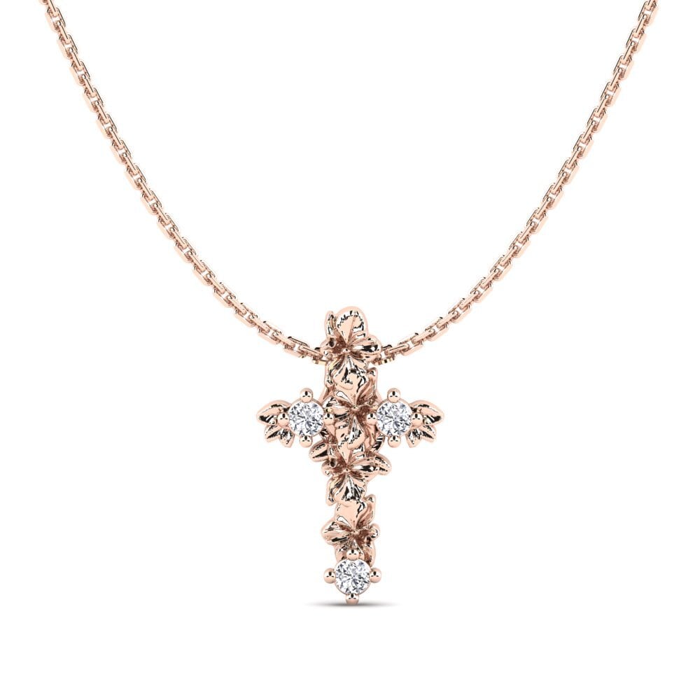 14k Oro Rosa Colgante de Mujer Florasona