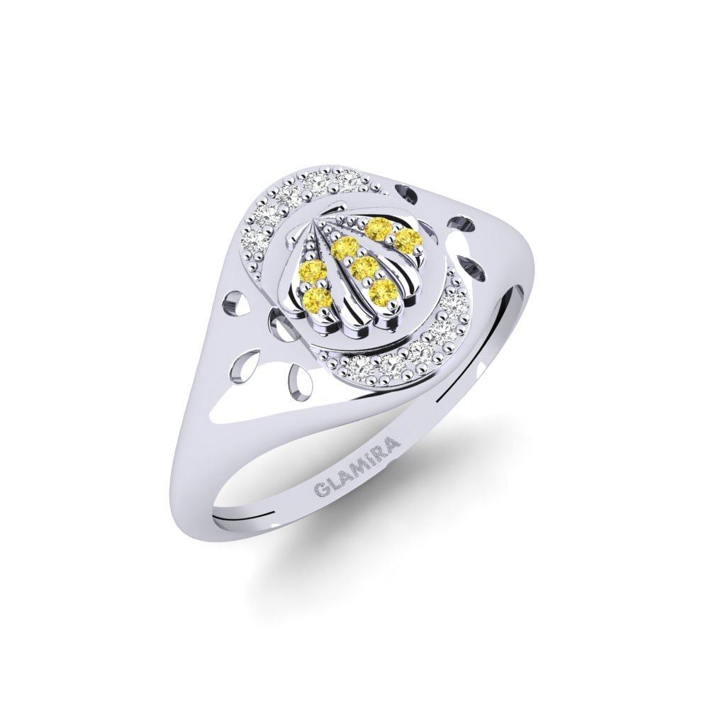 Vàng Trắng 14K Đá Sapphire Vàng Nhẫn Gnalakhin