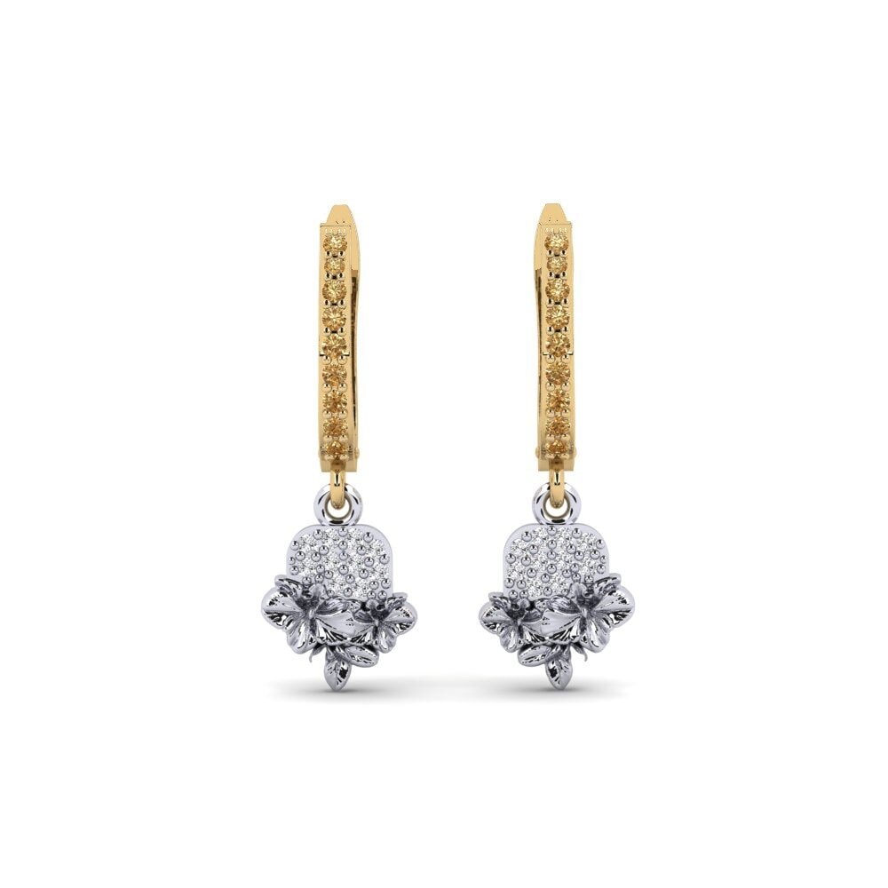 375 Gelb & Weißgold Brauner Diamant Damen ohrring Greenwich