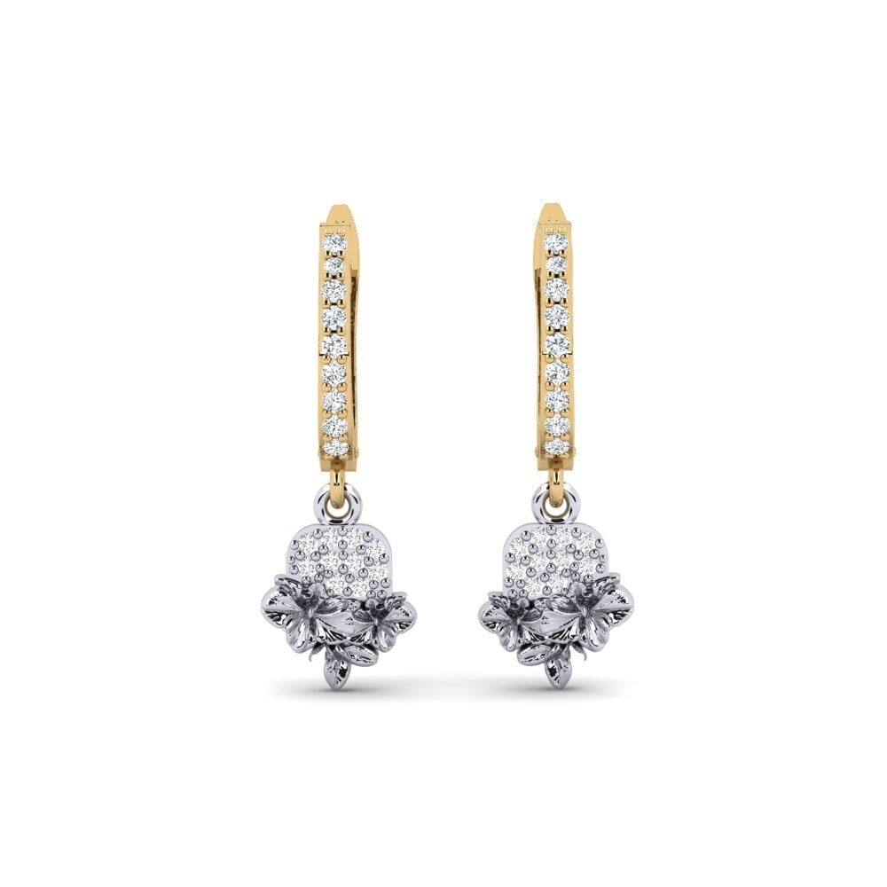 Vàng-Trắng 14K Đá Zirconia Bông tai nữ Greenwich