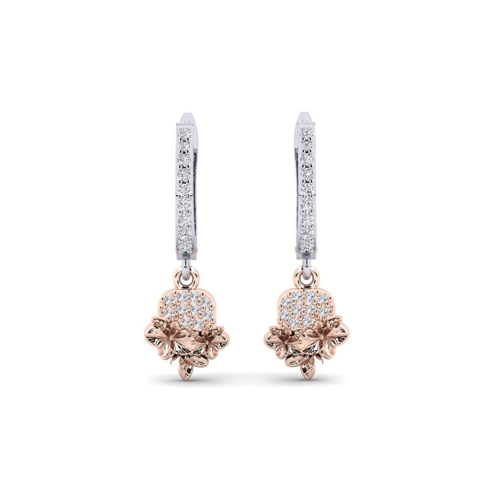375 Weiß & Rotgold Labor-gezüchteter Diamant Damen ohrring Greenwich
