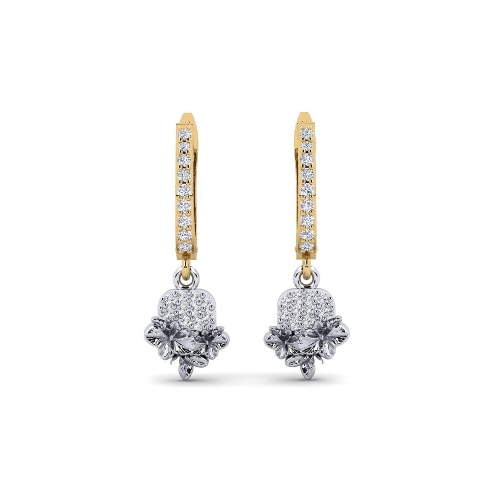 375 Gelb & Weißgold Labor-gezüchteter Diamant Damen ohrring Greenwich