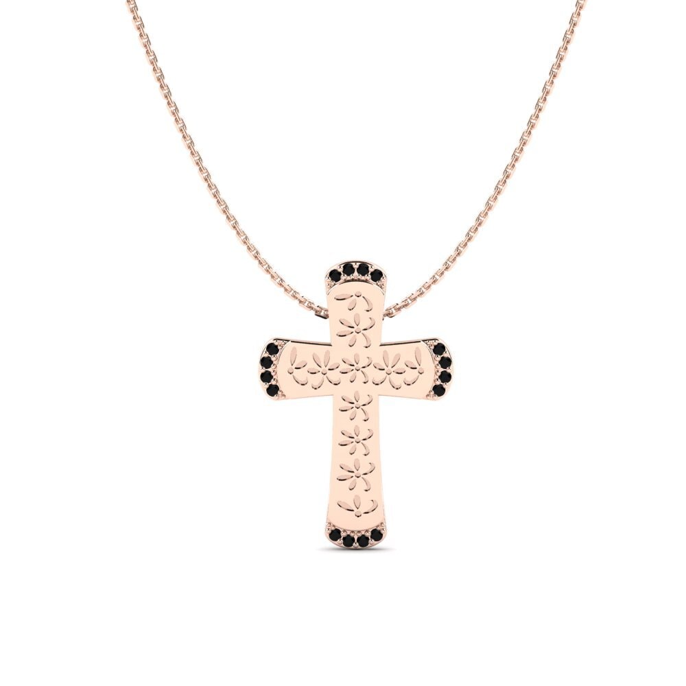 18k Oro Rosa Ónix Negro Collar de Mujer Greind