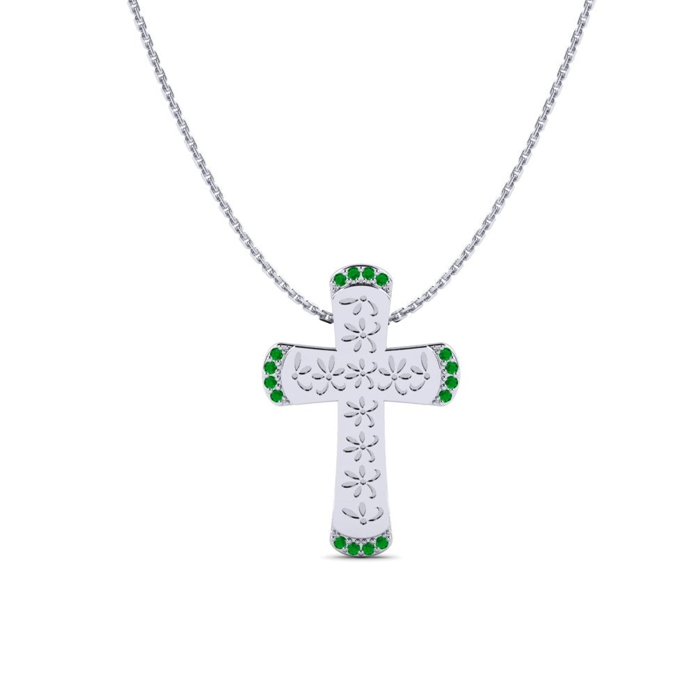 Plata 925 Esmeralda Collar de Mujer Greind