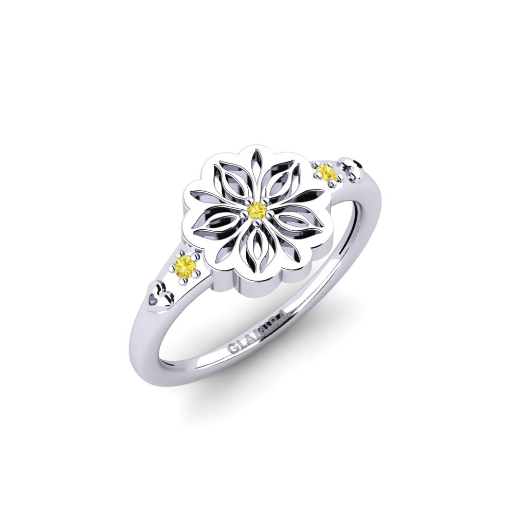 Vàng Trắng 14K Đá Sapphire Vàng Nhẫn Itumetse