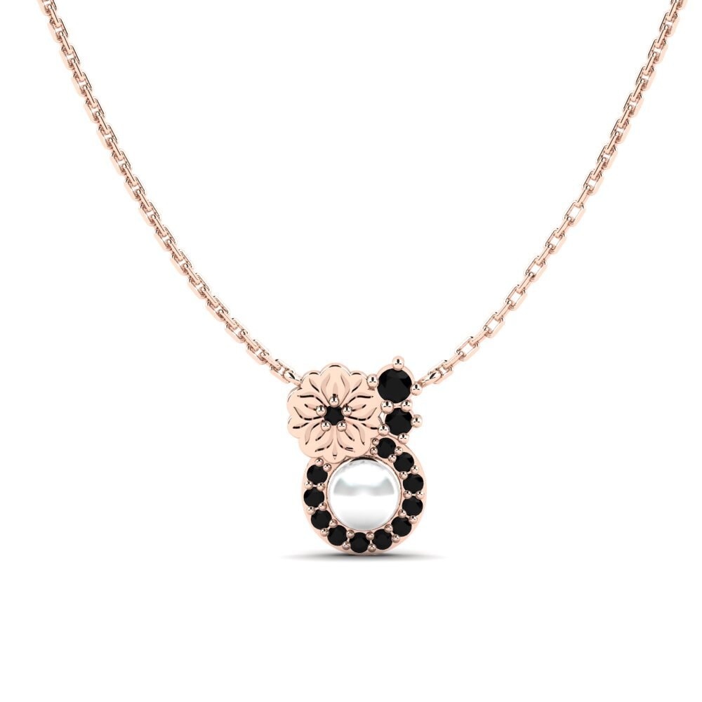 14ct Rose Gold Black Diamond Women's Necklace Kusekelela