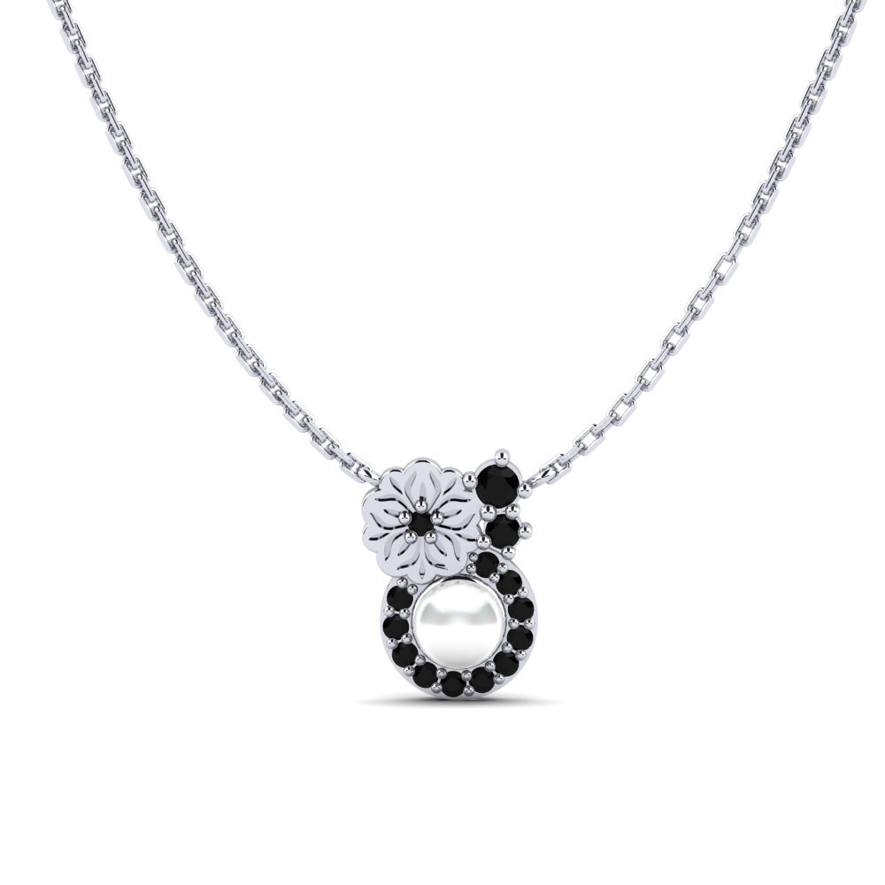 14ct White Gold Black Diamond Women's Necklace Kusekelela