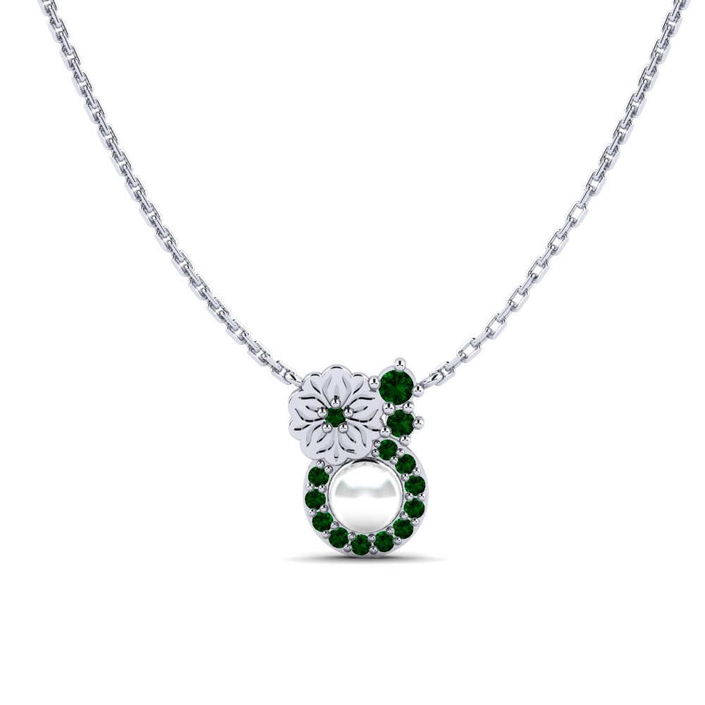 Plata 925 Circonita Verde Collar de Mujer Kusekelela
