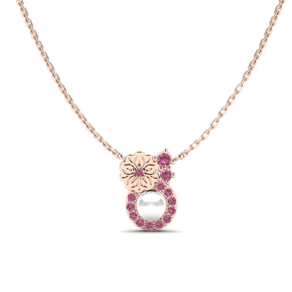 Rotgold 375 Rhodolit-Granat Damen halskette Kusekelela