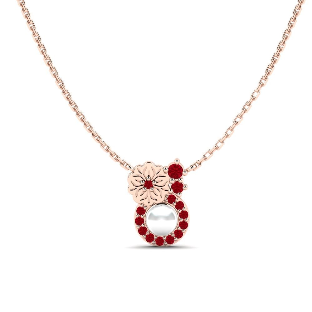 Rotgold 375 Roter Zirkonia Damen halskette Kusekelela