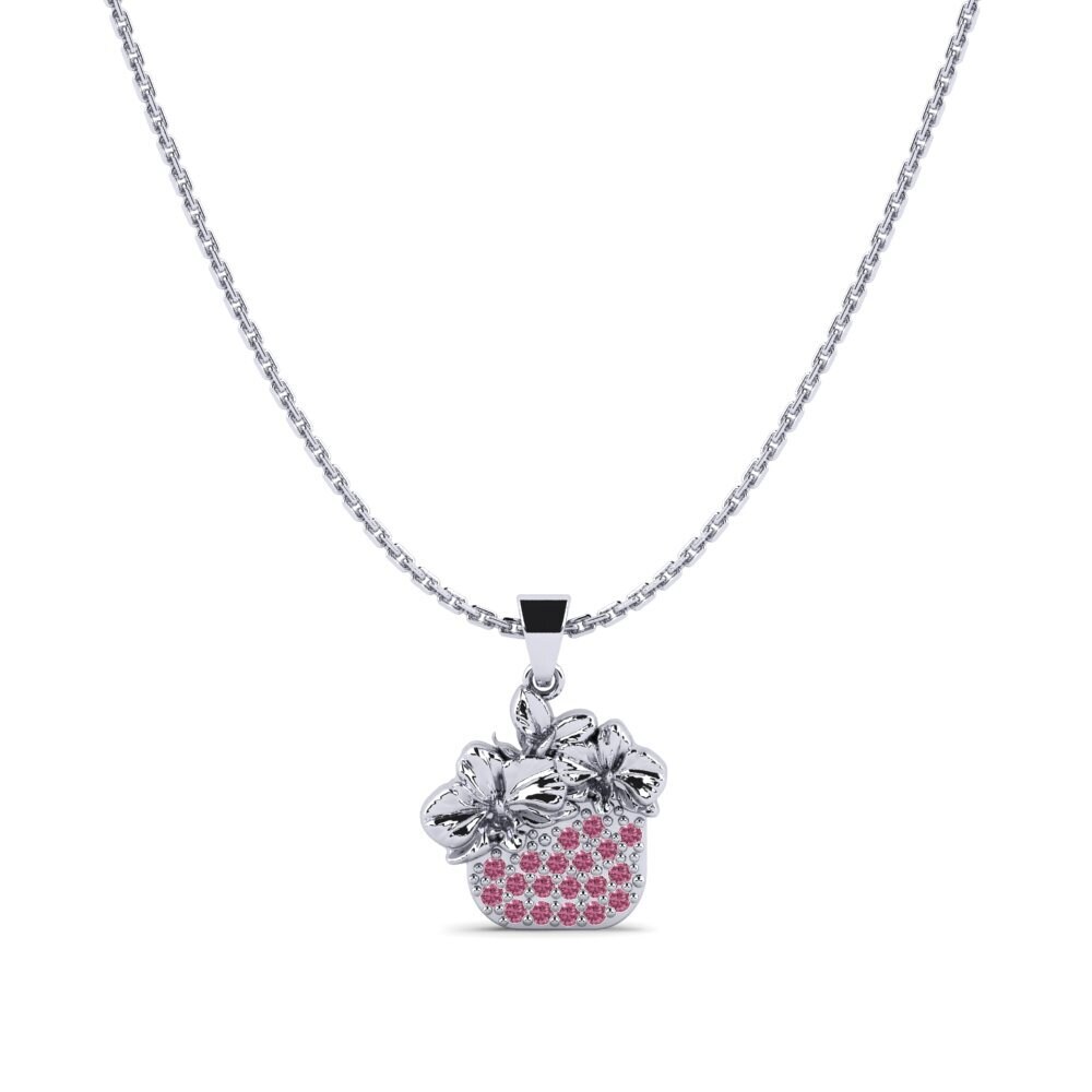Plata 925 Granate Rhodolite Colgante de Mujer Lauraceae