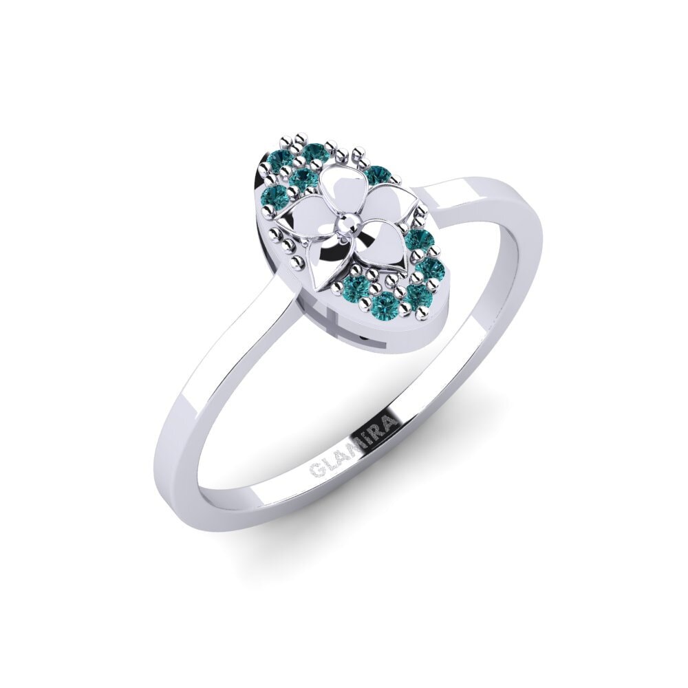 Platin trắng Kim Cương Xanh Dương Nhẫn Lexington