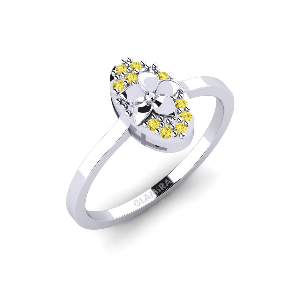 Vàng Trắng 14K Đá Sapphire Vàng Nhẫn Lexington