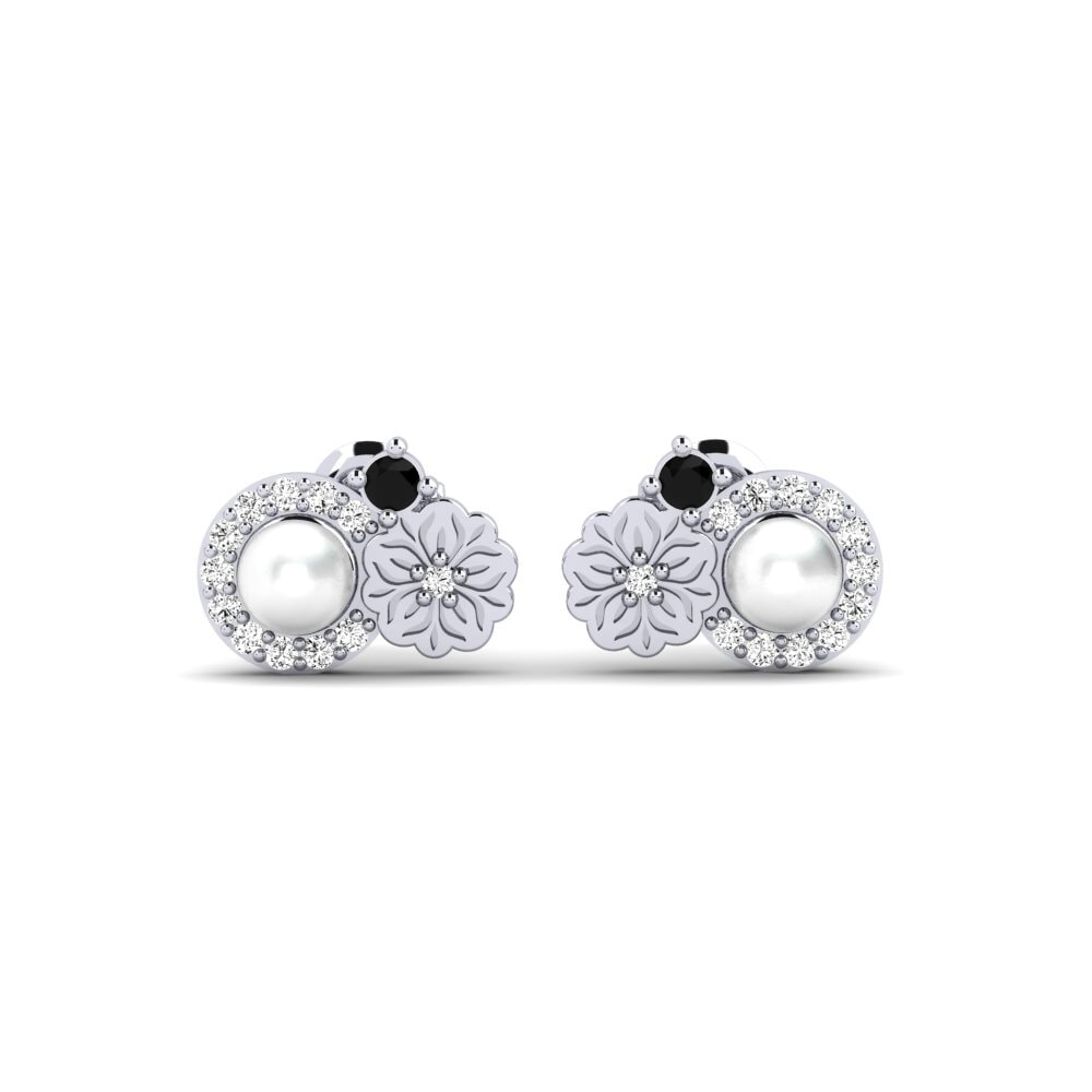 950 Palladium Black Onyx Women's Earring Liang