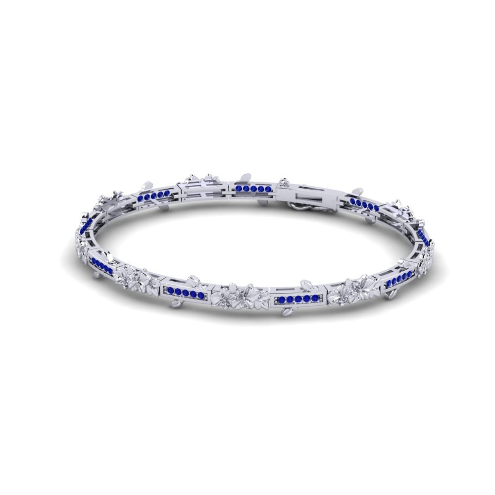 シルバ925 サファイア 女性ブレスレット Lioren