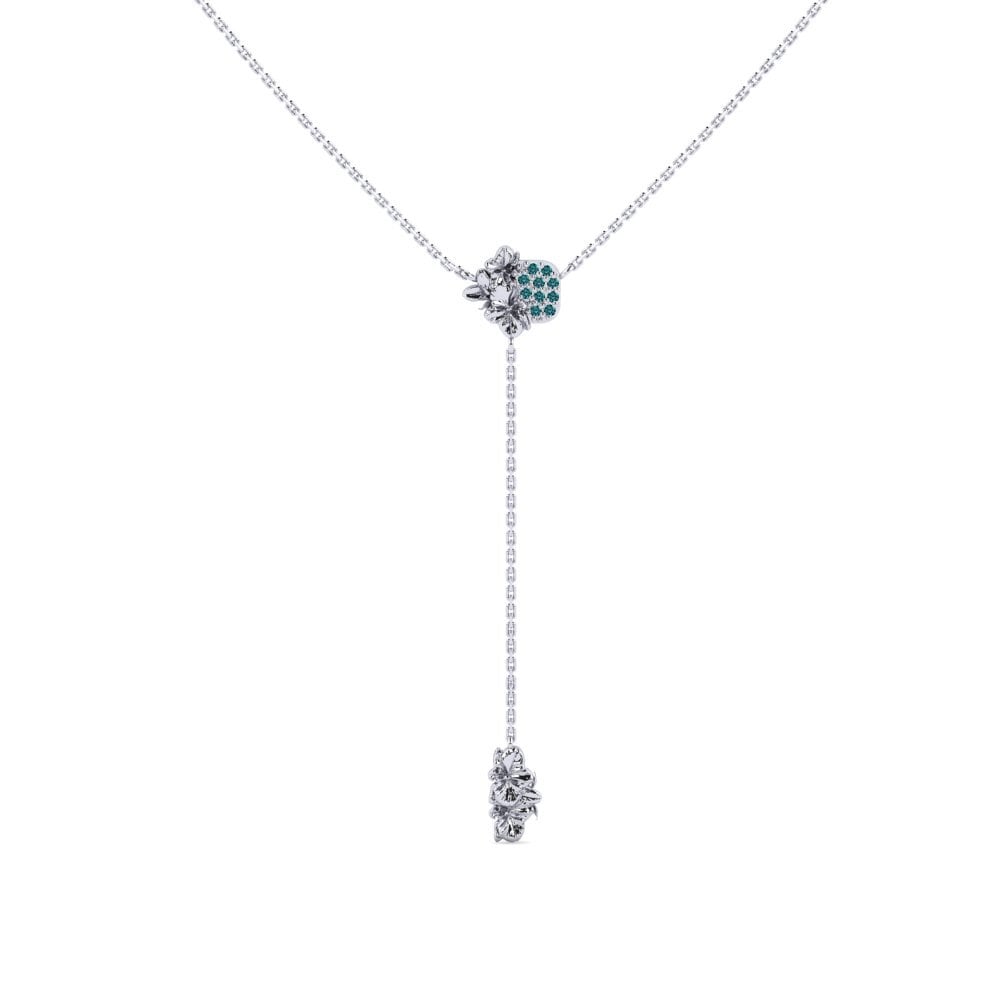 Plata 925 Diamante Azul Collar de Mujer Lisp