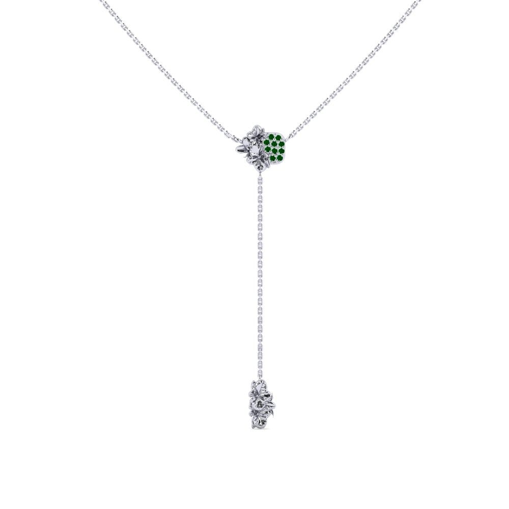 Plata 925 Circonita Verde Collar de Mujer Lisp