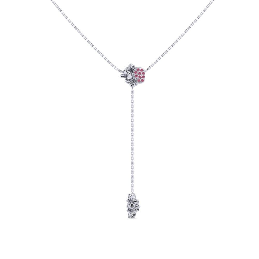 Plata 925 Granate Rhodolite Collar de Mujer Lisp