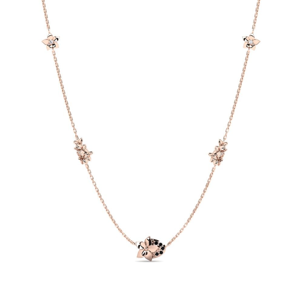 18k Oro Rosa Ónix Negro Collar de Mujer Lispenard